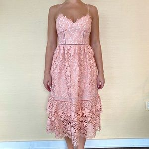 Club Monaco blush lace tiered dress